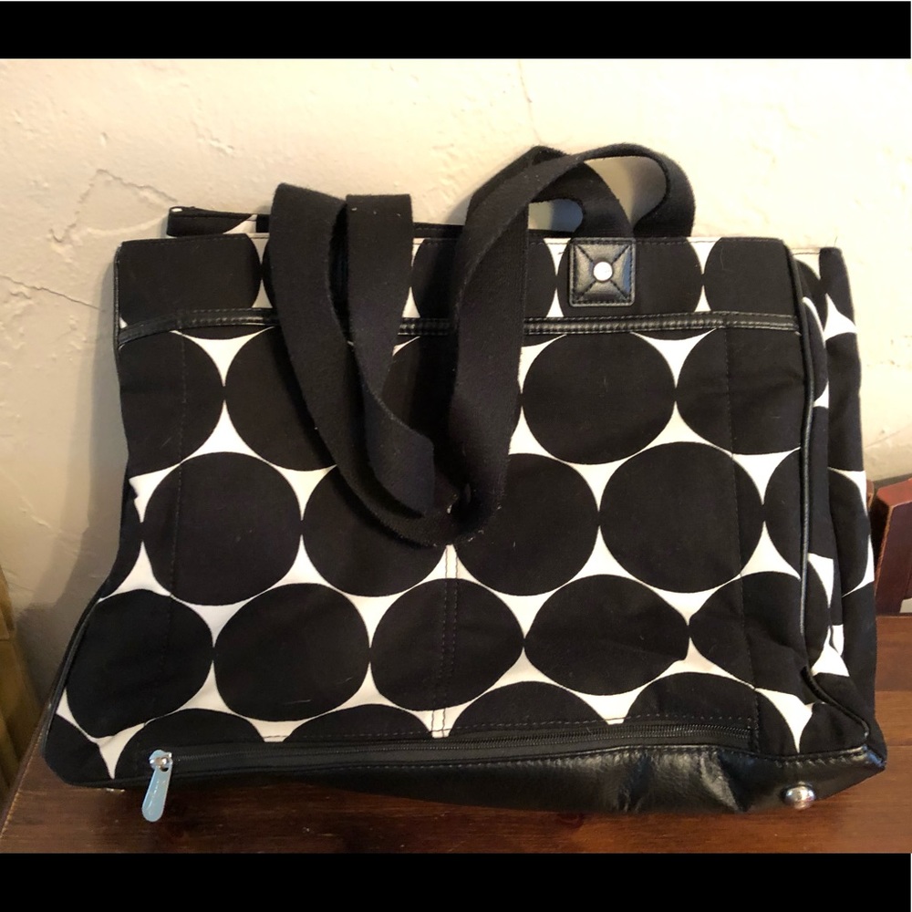 Thirty One Black & White Polka Dot Baby Bag